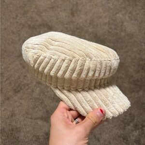 Free People Cream Ribbed Women's Beret